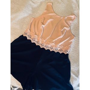 FOREVER 21+ Blush Pink and Black Short Romper 3x